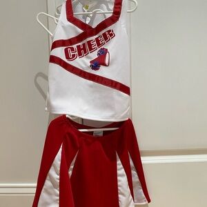 Red and White Cheerleader Outfit